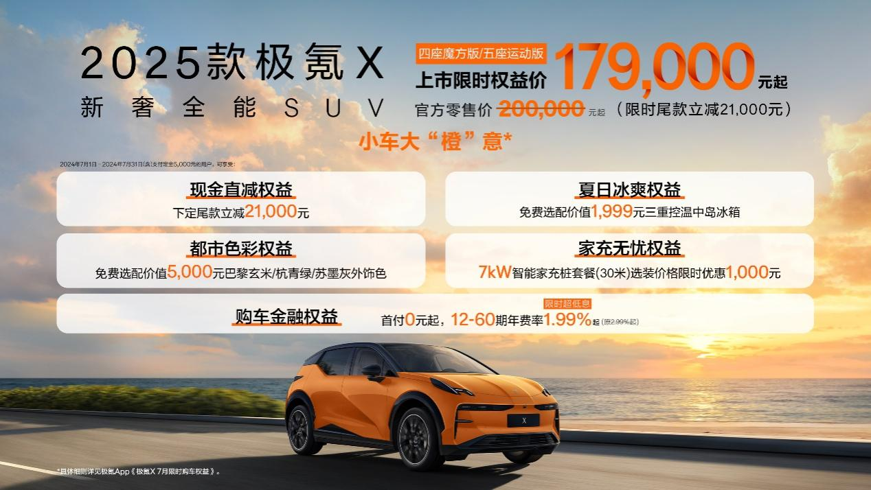 2025款极氪X 17.9万元焕新上市,提供四座和五座选择